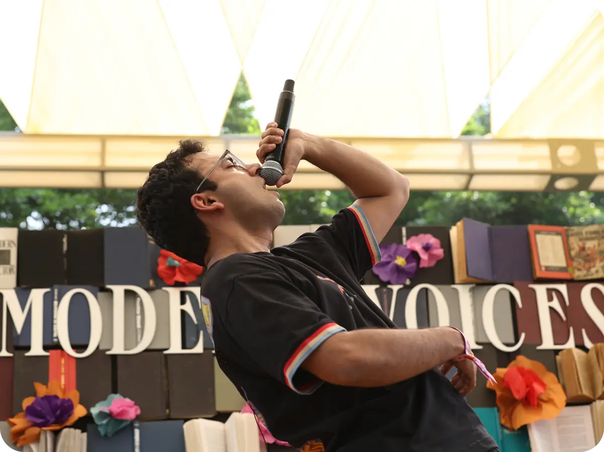 Concert performer singing