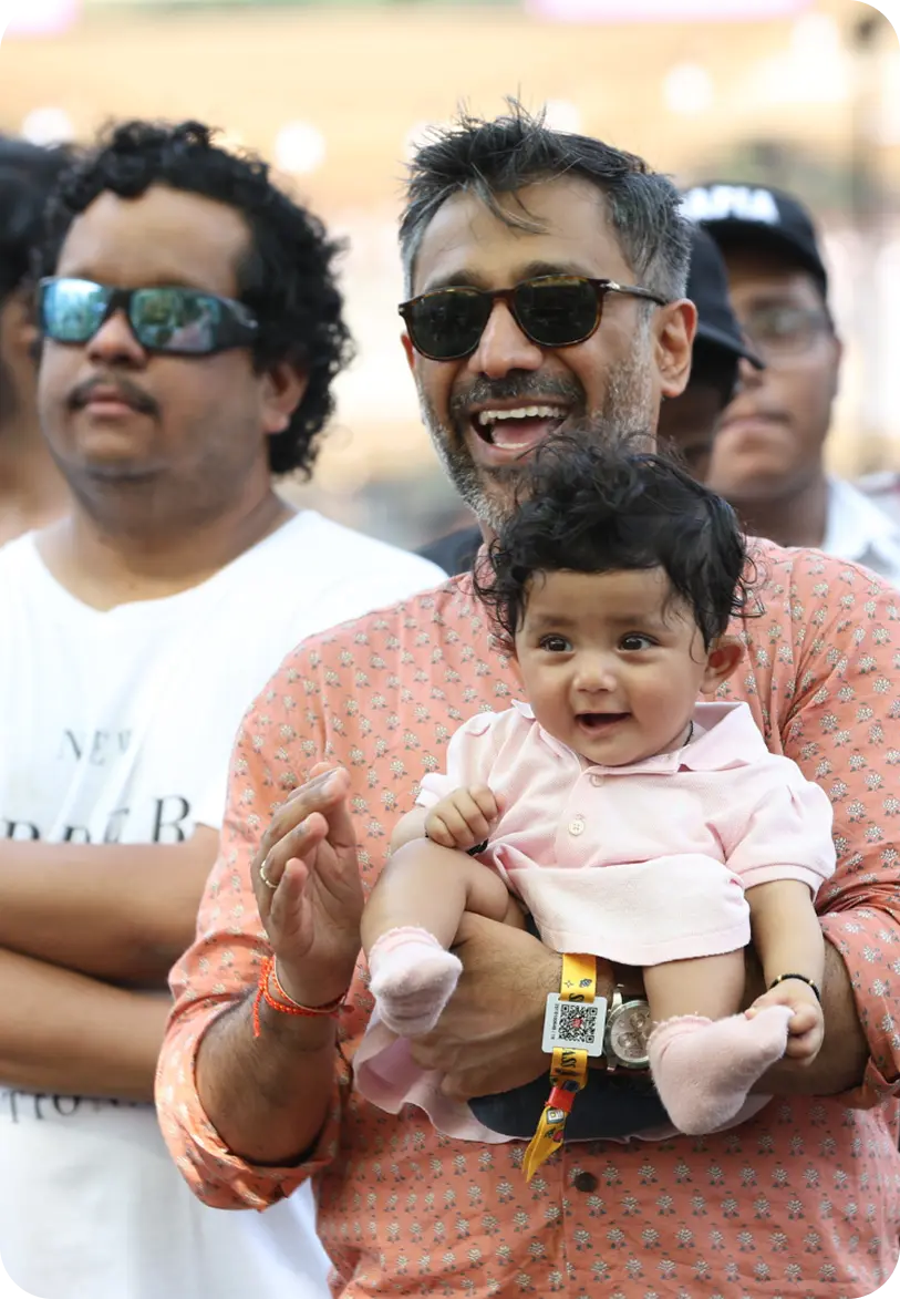 Family enjoying the show