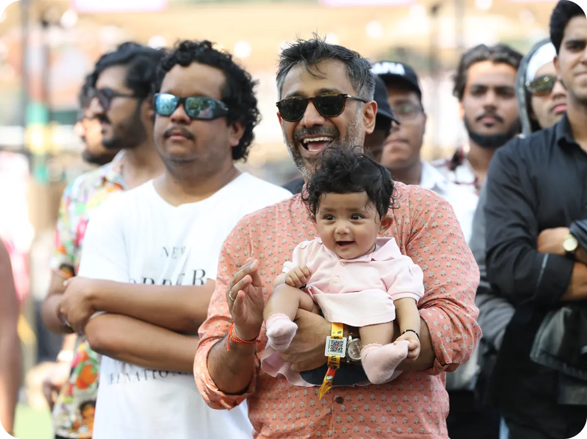 Family enjoying the show